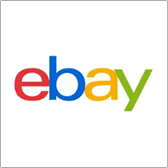 A white background with the word ebay in red, yellow and blue.